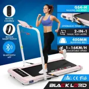 BLACK LORD Treadmill 2 IN 1 Electric Walking Pad 400mm Hydraulic Foldable Pink