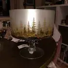 Trifle bowl ￼Christmas Gold Pine Trees Frosted Winter Forest Stars