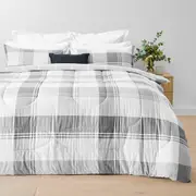 Drew Cotton Rich Reversible Comforter Set - Double Bed, Grey