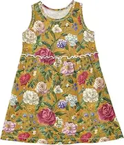 [Caihoyu] Girl Easter Dress Toddler A-line Party Dresses Summer Active Playwear, Multicolor15, 4 Years