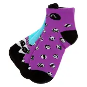 Panda Ankle Socks 2 Pack Purple Turquoise One Size Fits Most NWT