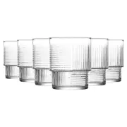 6x LAV 325ml Helen Stacking Whisky Glasses Whiskey Tumbler Glassware Gift Set
