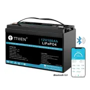 [EU Direct] TTWEN 12V 100Ah Bluetooth LifePO4 Battery Pack 1280Wh 4000 Cycles Superior Deep Cycle Lithium Iron Phosphate