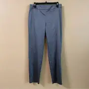 Talbots New Size 8 Metallic Silver Gray Satin Curvy Fit Split Hem Ankle Pants