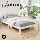 Artiss Bed Frame Double Size Wooden Mattress Base Timber Platform White LEXI