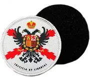 [sufe] España Round Imperial Flag Burgundy Eagle Patch Military Patch Spanish 80x80mm