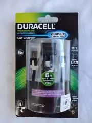 Duracell Model Pro198 Car Charger 6 Ft Cord Sync Charge 3.1 Amp Dual USB Ports