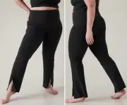 NWT Athleta Elation Split Flare Pant Plus 1X 16W 18W Black Yoga Fitted High Rise