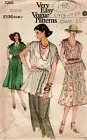 1978 Vintage Vogue Sewing Pattern B36" DRESS TUNIC TOP & SKIRT (1986) Vogue 7050