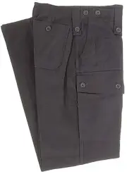 Kids Heavy Duty Cotton Cargo Army BLACK Pants Child Sizes 6,8,10,12,14 Boys Unis