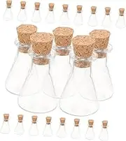 HEATSHAKING 24pcs Glass Bottles with Cork Lids Clear Tiny Wishing Jars for DIY Crafts Romantic Decor Party Favors Versatile Sealing Bottles for and Keepsakes