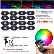 16x Pods RGB LED Rock Light Offroad Wireless Bluetooth Music Controller Trucks