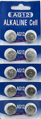 10 Pk AG12 LR43 386 301 L1142 LR1142 D301 D386 Alkaline Button Cell Battery