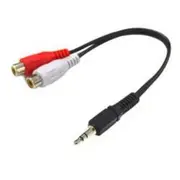 Dynamix CA-2RCAF-STM Stereo 3.5mm Male to 2 RCA Female Cable - 20cm [CA-2RCAF-STM]