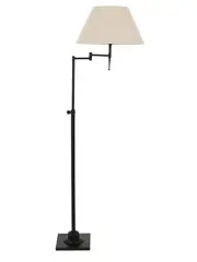 Bentley 1 Light Floor Lamp in Black/Off White