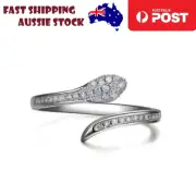 Snake Ring Glass Alloy Silver Colour Jewellery