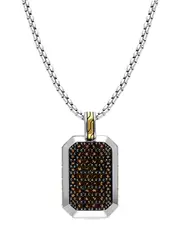 Le Vian Silver 1.67 ct. tw. Smoky Quartz Dog Tag Necklace