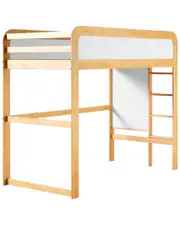 Walker Edison Modern Solid Wood Bunk Bed with Ladder, Twin Loft