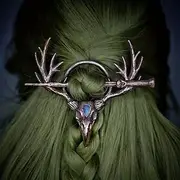 Halloween Moth Skull Hairpin Vintage Hair Clip Sticks Gothic Ponytail Holder Hair Bun Accessories For Party Cosplay Wear