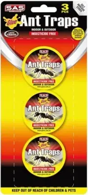 SAS Ant Trap - Black Pest Control (Pack of 3) - Effective Insect Solution