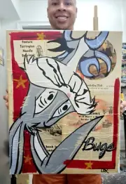 CORBELLIC ORIGINAL PAINTING 16X20 BUGS BUNNY VINTAGE CARTOON COLLECTIBLE ART NR