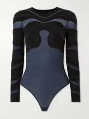 [Wolford] Wolford - Venus Paneled Stretch-jersey Thong Bodysuit - Blue - x small x small Blue
