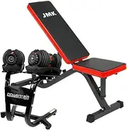 Powertrain Sports 2 x 40kg Adjustable Dumbbells and Stand with Bench