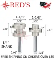 Tideway Carbide Pro LC17070404 1/4X1/4 Tongue + Groove set 1/4" shank router bit