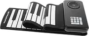 HEATSHAKING Foldable Roll Up Piano Keyboard with Built in Speaker Portable Keys Silicone Piano for and Travel for Musicians the Go