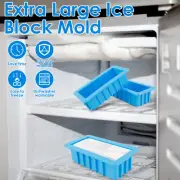 2Pcs Extra Large Ice Mold Silicone Ice Block Mold with Non-Slip Bottom ◑