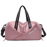 43x25x30cm Multifunction Wet Dry Separation Shoulder Bag Fitness Yoga Bag Independent Shoes Bag Travel Storage Bag PINK COLOR