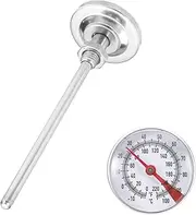 uxcell Bimetal Thermometer with 5in Stainless Steel Stem & 1.5in Dial, -10-110°C Temperature Range, Shatterproof Plastic Lens - Industrial Grade