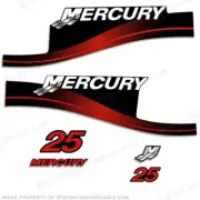 Fits Mercury 25hp Outboard Decal Kit Blue or Red Available