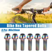 6 Pcs Bicycle Stem Screws for Bike Bicycle Stem M6x20mm Steel Assorted Color