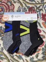 Wonder Nation Ankle Socks Boys Sz medium Multicolor Moisture Wicking 6 Pack