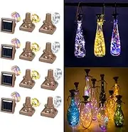 Starry Love Multiple Colour Solar Wine Bottle Lights, 12pack, 20 LED Waterproof Wine Bottle Fairy Lights, Suitable for Wedding, Christmas, Holiday, Garden, Terrace, Path, Outdoor (3 Colors)