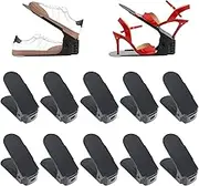 Luziyun Pack of 10 Shoe Stackers Adjustable Shoe Organiser 3 Heights Adjustable Shoe Organiser Space Saving PP Shoe Organiser Shoe Organiser for Cupboard Double Layer Shoes Organiser