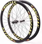700C Bicycle Rims 38MM V Brake Wheelset Road Bikes Lightweight Aluminium Wheel Quick Release Cassette Bearing Hubs 8 9 10 11 Speed (Color : Black-Yellow, Size : 700C)