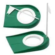 Indoor Outdoor Golfs Putting Cup Practice Aids w/ Adjustable Hole White MU