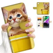 ( For iPhone SE 2nd/3rd Gen ) Wallet Case Cover AJ26269 Cute Kitten Cat