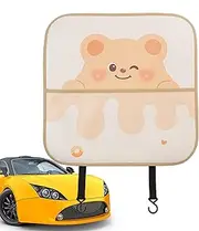 Leather Car Seat Back Protector - Cartoon Back Seat Cover, Back Seat Cover | PU Leather Backseat Protector Storage Organizer Mats For Kids Toddler Travel