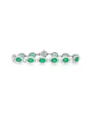 Diana M. Fine Jewelry 18K 13.65 ct. tw. Diamond & Emerald Bracelet