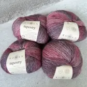 Rowan Tapestry Yarn Lot of 4 Poutpourri 172 Wool Blend Discontinued Pink Purple