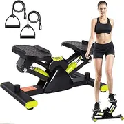Exercise Stepper, Mini Twisting Stepper Exercise Machine with Resistance Bands, Aerobic Stepper with Display, Massageabl