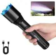 Led Flashlight, Recharge Tactical Flashlights High Lumens 10000, Zoomable Wat...