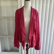 Just Jeans Waterfall Jacket Womens 16 Hot Pink Long Sleeve Lyocell Open Front