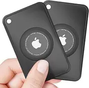 Meliya Card Case for Airtag Wallet Holder, 2 Pack Thin Silicone Wallet Card Case Cover Compatible with Apple AirTag, for Stays Hidden, for Purse, Handbag, Backpack Wallet, Clutch, Billfold