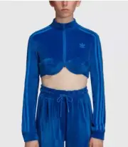 Adidas x Jeremy Scott Blue Velvet Track Top Women's H50965 Sz SMALL