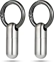 Hicarer 2 Pieces Tiny Keychain Pill Holder Waterproof Keychain Pill Holder Container Portable Mini Size Pill Box Case for Travel Purse Pocket