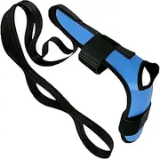 Stretch Strap, Pilates Leg Stretcher, Blue Black, Fascia Hamstring Belt, Yoga Exercise Tool, Adjustable Loops for Flexibility, Women Men Workout, Gymnastics Stretching Support